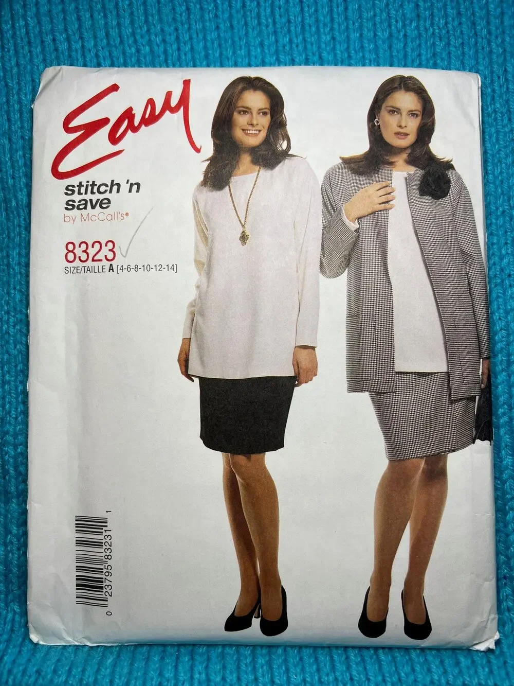 McCalls 8323 pattern suit pattern jacket tunic pencil skirt size 4 6 8 10 12 14